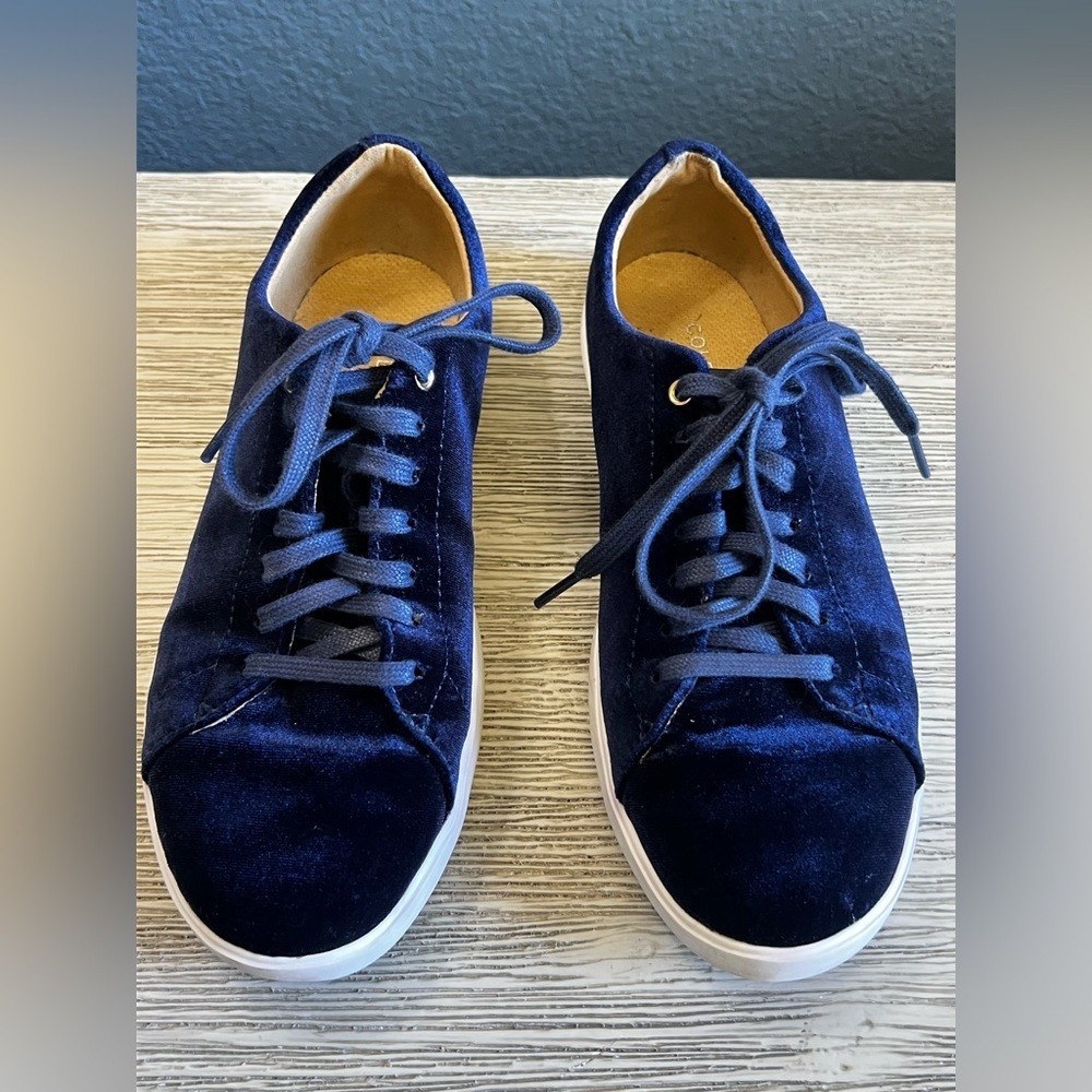Cole Haan Grand Crosscourt Dark Blue Velvet Sneakers EUC - Picture 2 of 7